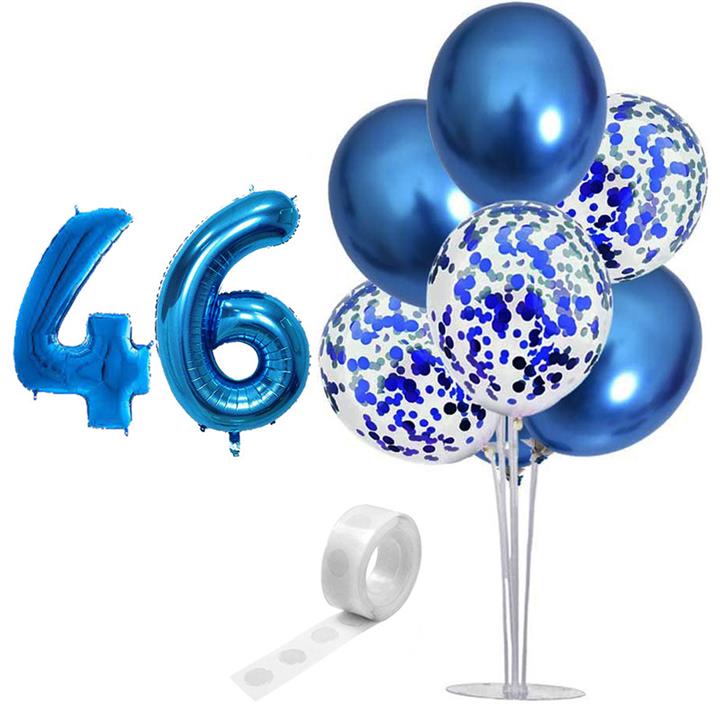بادکنک آرایی مستر تم طرح کروم شیشه ای پولکی کد 46 بسته 11 عددی